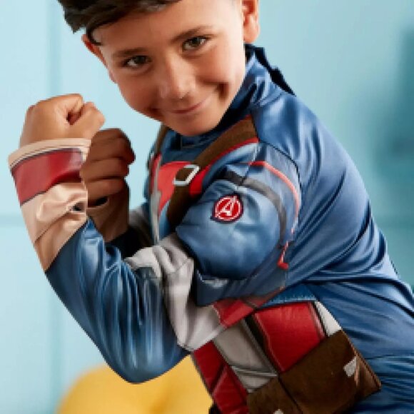 NWT Disney Store Avengers Captain America Costume for Kids Sz 7/8 - Picture 6 of 8